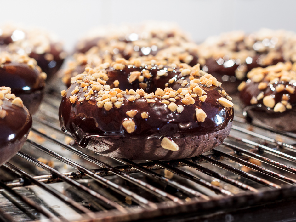 Donuts veganos de chocolate - Delantal de Alces