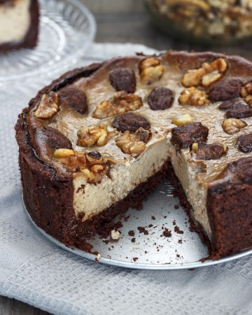Cheesecake vegana de chocolate y nueces